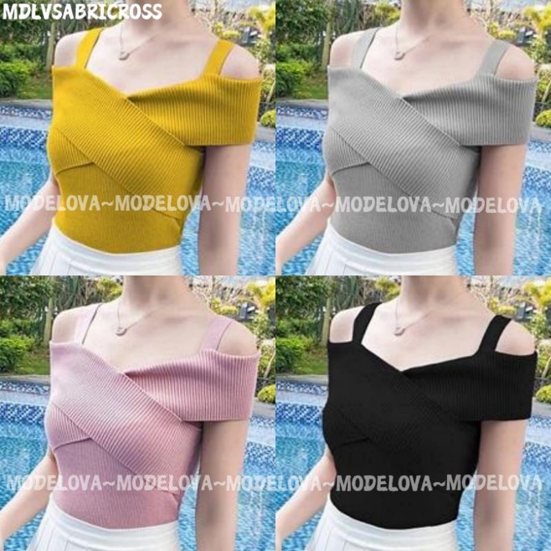 MDLV ~ BG SABRI CROSS RAJUT // BAJU RAJUT // SABRINA RAJUT // FASHION WANITA