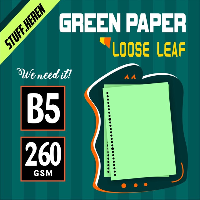 

Loose leaf hijau loose leaf green paper