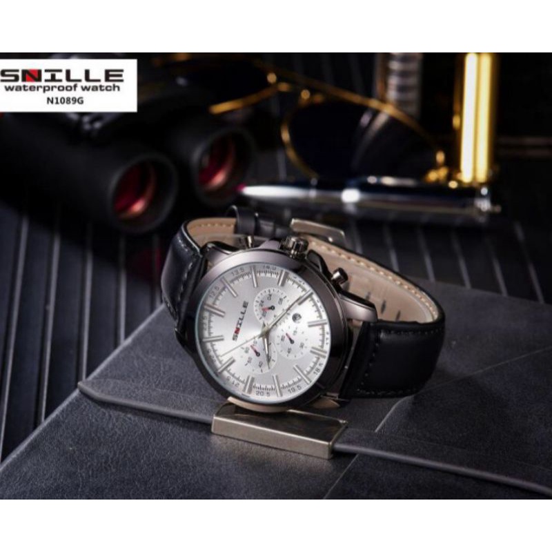 Jam Tangan Pria Original Portive/Jam Tangan Cowok Kulit tanggal aktif