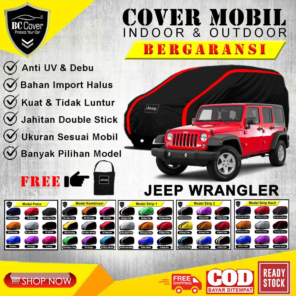 Body Cover Mobil Jeep Wrangler JL / Sarung Mobil Jeep Wrangler JK Selimut Pelindung Jas Mantol Kerudung Tutup Penutup Mobil Wrangler Outdoor