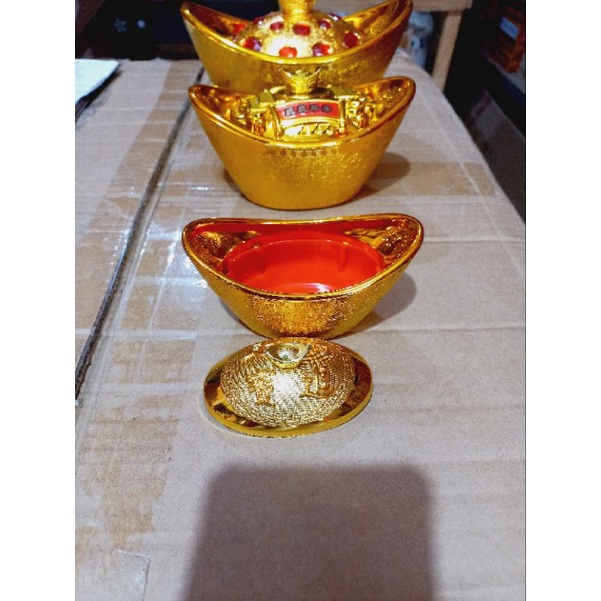 Yenpau Tael Emas / Gold Ingot / Uang Perahu Kuno / Candy Box Gold Ingot / Yenpao Permen