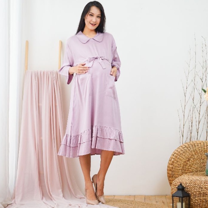 Raline - DRESS IBU HAMIL MENYUSUI MUSLIM BUSUI RAYON LEBARAN TERBARU