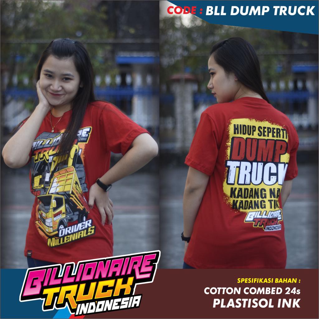 KAOS TRUK DAM Kaos Truck Dump Canter Mania Bahan Katun Combed Premium Tebal