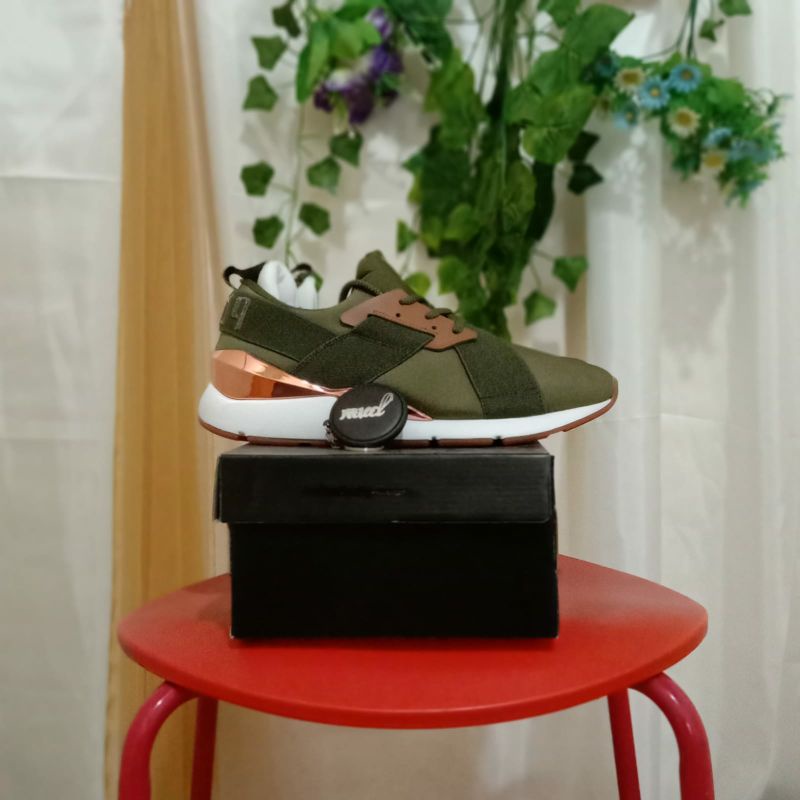 PUMA MUSE SATIN ARMY METTALIC GOLD PREMIUM ORIGINAL