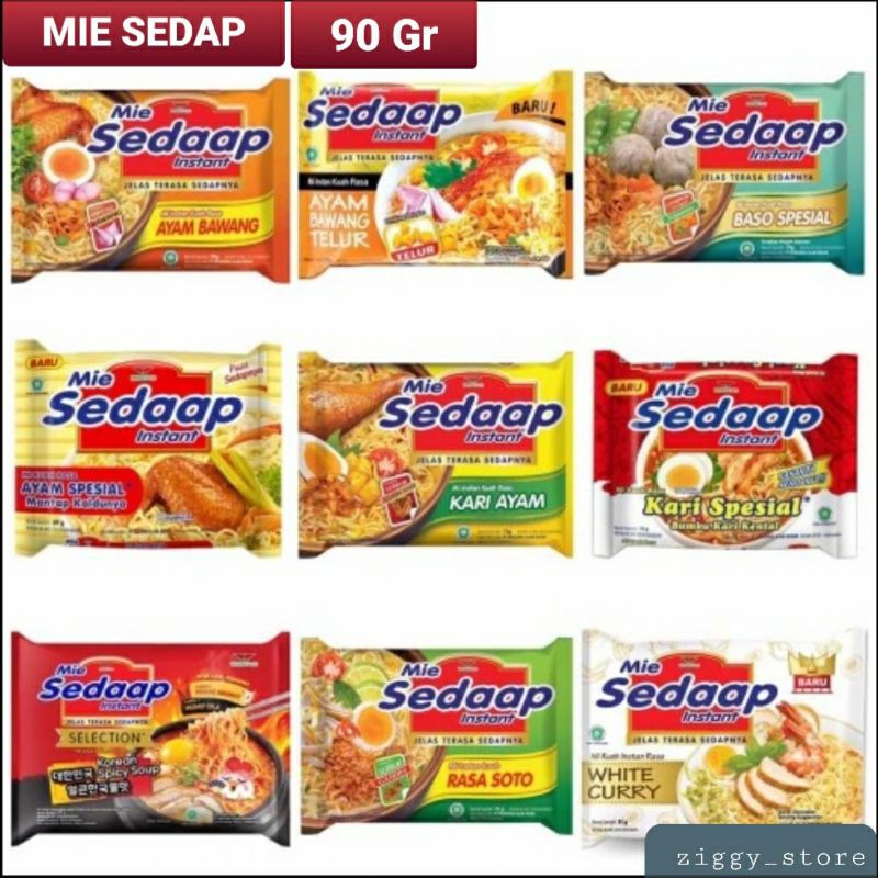 

Sedaap Aneka Rasa 90gram Mie Sedap Kuah Varian Rasa / Mi Sedap Goreng / Mie Sedaap Kuah / Mie Goreng