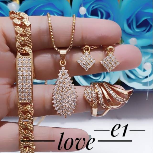 Set perhiasan xuping lapis emas 18k
