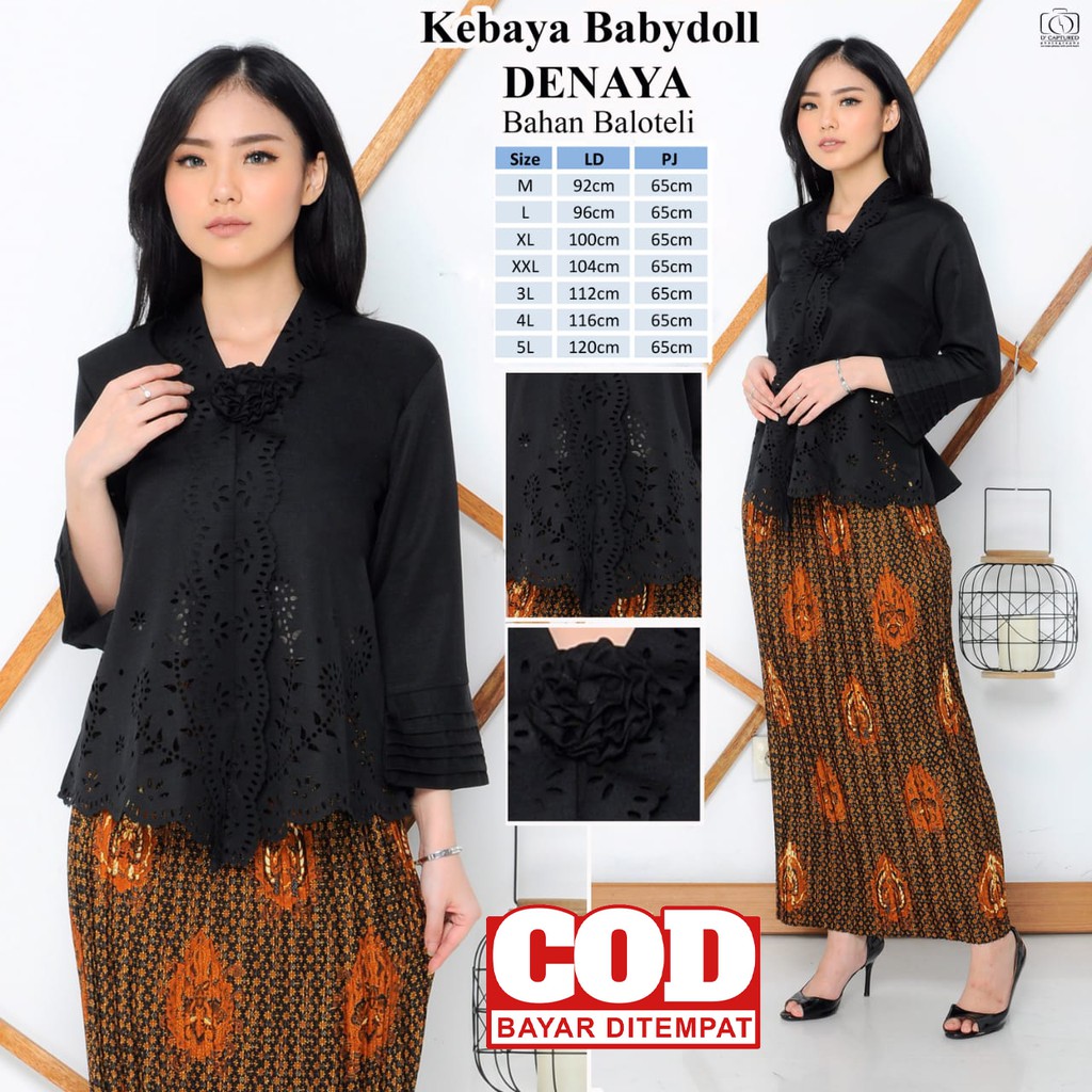 Atasan Kebaya  Encim  Modern Hitam  Kebaya  Moderen Hitam  