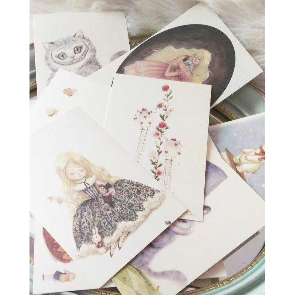 

postcard motif alice wonderland ready stock jakarta