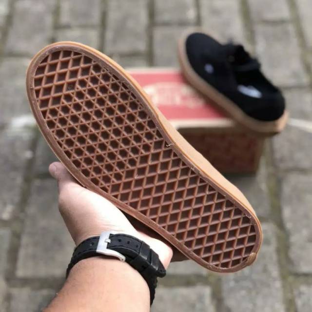 SEPATU VANS AUTHENTIC BLACK GUM WAFFLE DT MADE IN CHINA