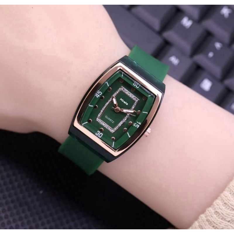 JAM TANGAN CEWEK TERBARU MIRETE ORIGINAL STRAP SILIKON, FASHION WANITA JAM TANGAN WANITA TAHAN AIR FREE BATRAI CADANGAN