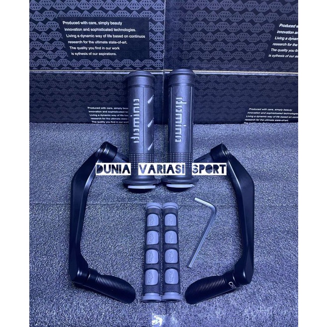 (Paket 3IN1) Proguard Carbon Sabit + Karet Handle + Hangrip Domino Universal