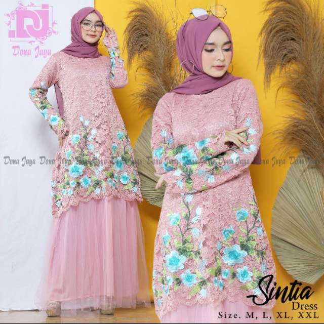 Kebaya Gamis tutu mix brukat / kebaya modren / kebaya Pesta / Sintia Dress tutu