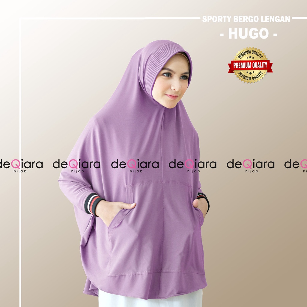 Jilbab Instan Bergo Hugo Sporty Lengan Ori Deqiara-LAVENDER