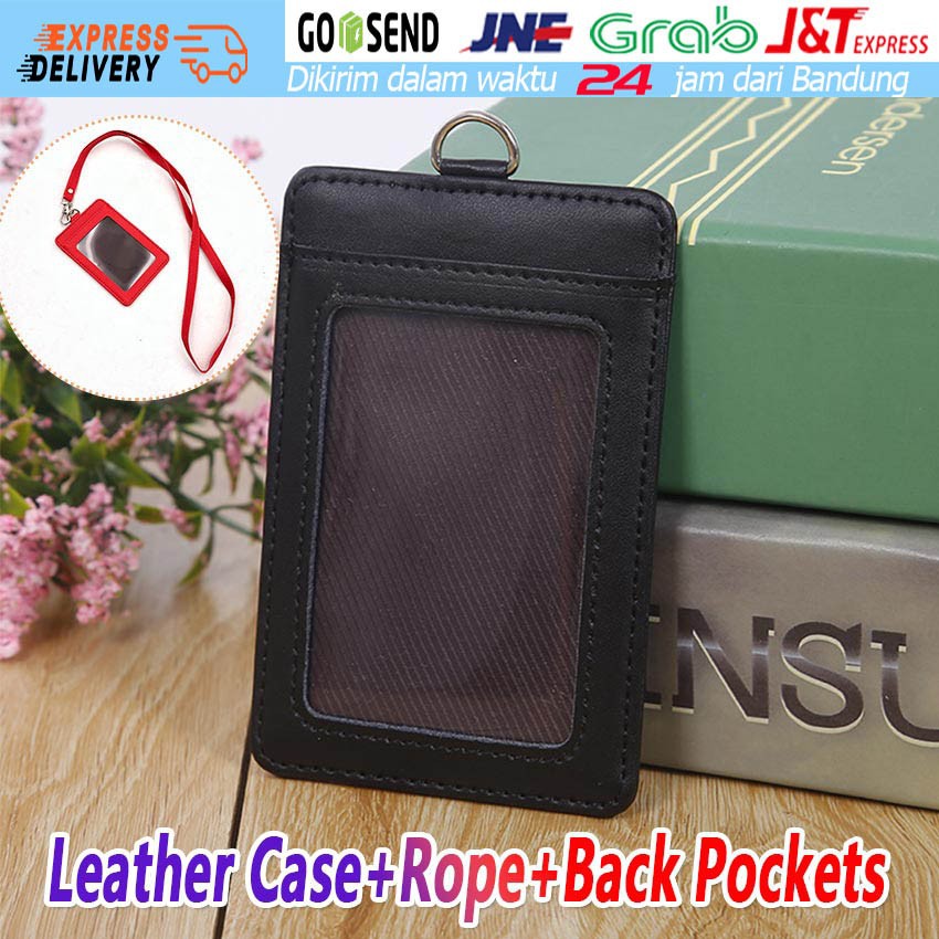 

Lanyard Resleting Name Tag Seleting ID Card Holder Zipper Kulit Termurah PU Leather Lanyard NameTag