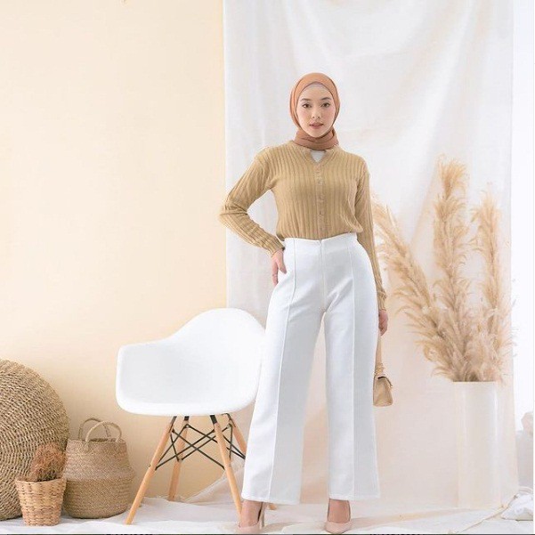 Leon Kullot Scuba Premium / Celana Panjang Kulot Polos Wanita / Celana Panjang Polos Murah Korean Outfit- BV0G-2