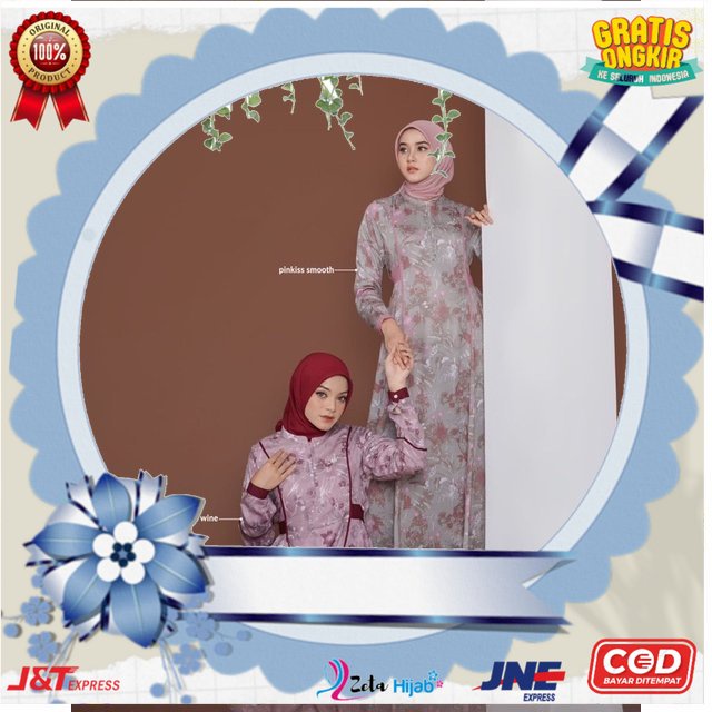 BAYAR COD SPECIAL PRICE  EFREE DRESS GAMIS RAYON MOTIF BY NADHEERA LUXURY ORI | ZETAHIJAB