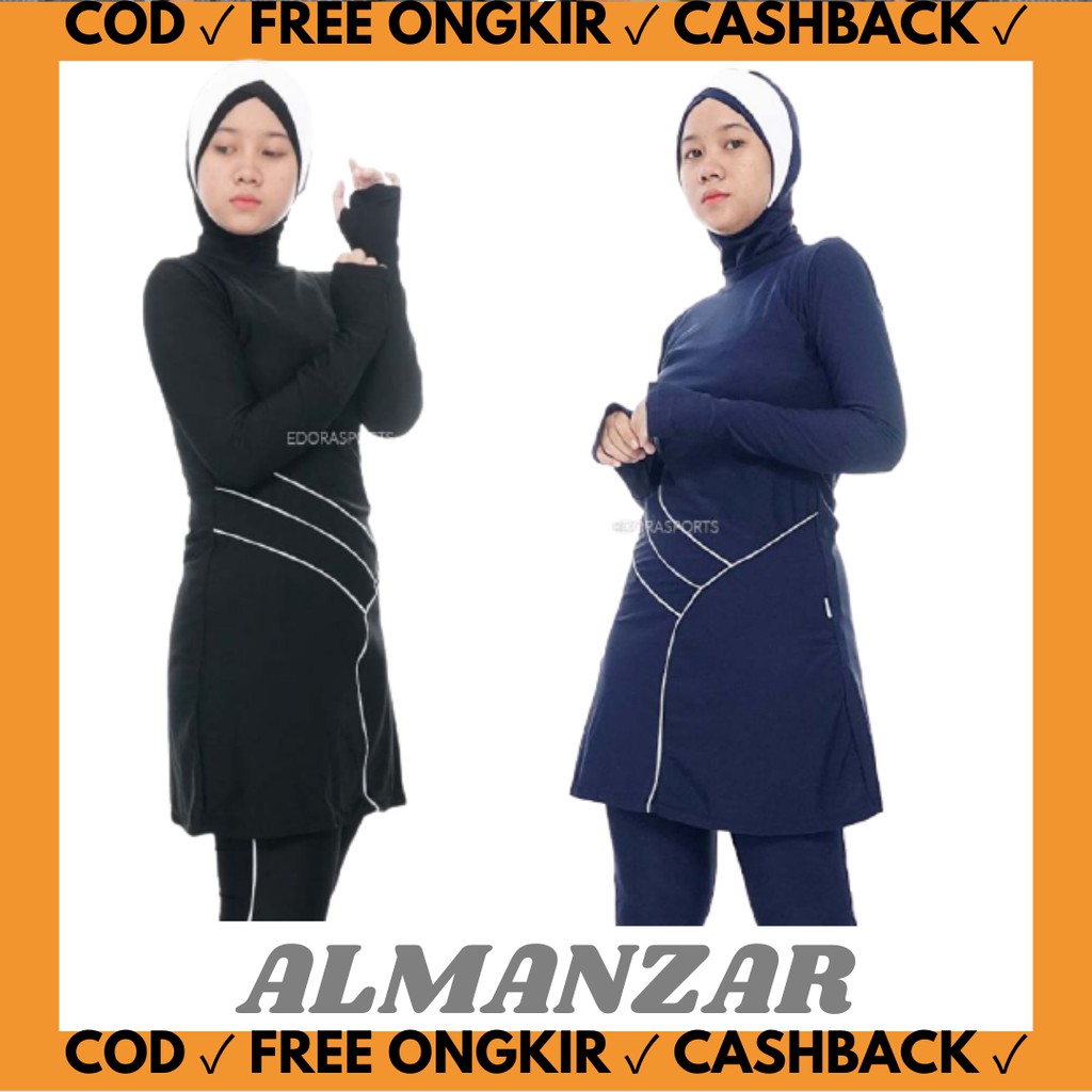Edorasports MYRA Original Setelan Baju Pakaian Renang Swimwear Hijab Muslimah Dewasa Syari Jumbo