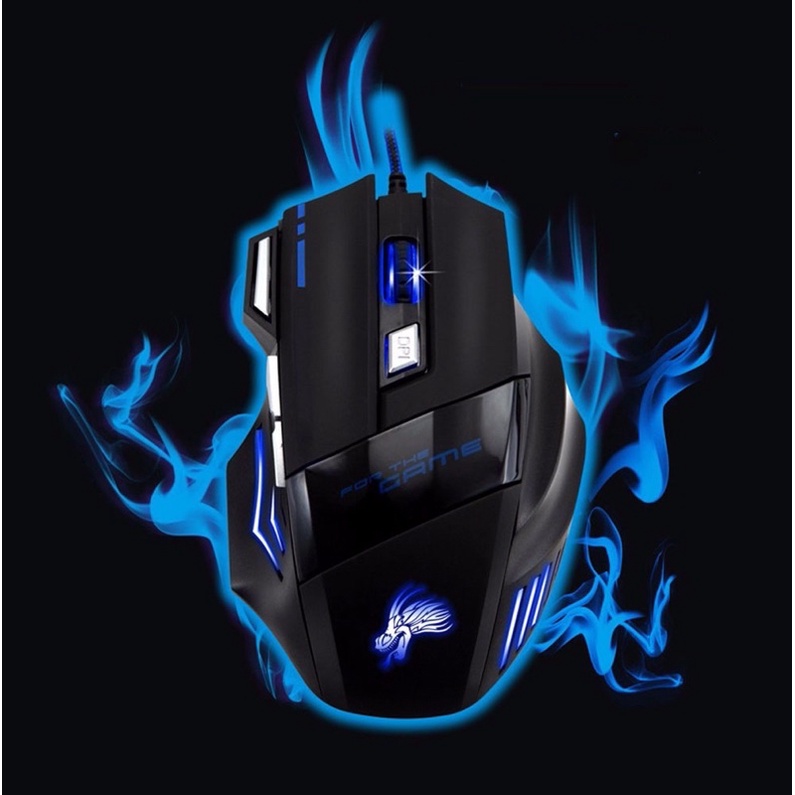 YXLM 7 Keys LED Gaming Mouse 5500 DPI - X1 - Black