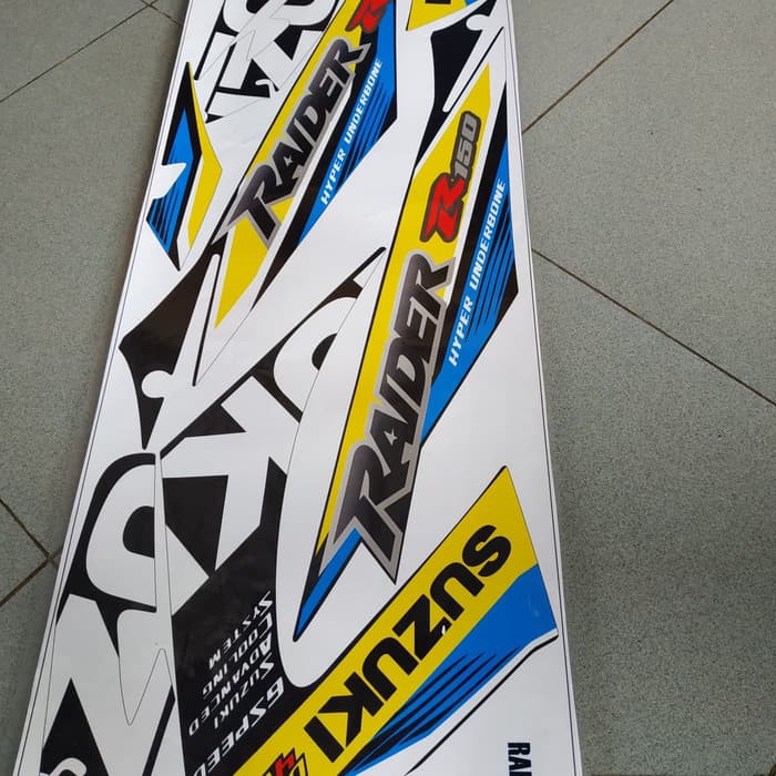 Striping variasi stiker Lis Sticker Satria FU 150 Biru kuning