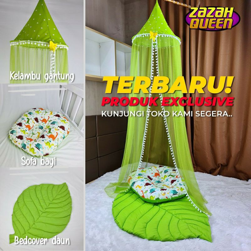 PAKET LAHIRAN 3 IN 1/KELAMBU BAYI-SOFA BAYI-BED COVER BAYI FREE TAS MIKA