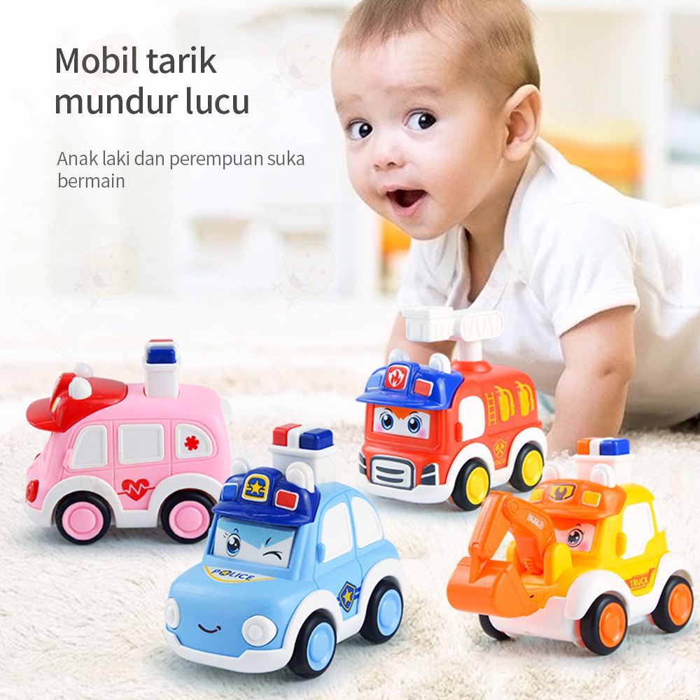 Poney Mainan mobil mobilan anak kartun mobil mainan Tidak perlu baterai