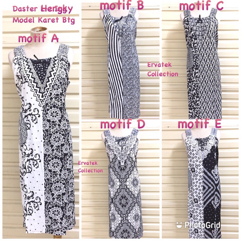 DASTER HENGKY BATIK MONOCROME DHK102 Model Karet Buntung Hitam Putih / Baju Tidur Seksi Cantik