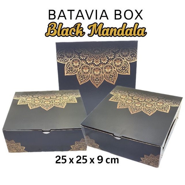 

Box hampers serbaguna 25x25x9 Black Mandala