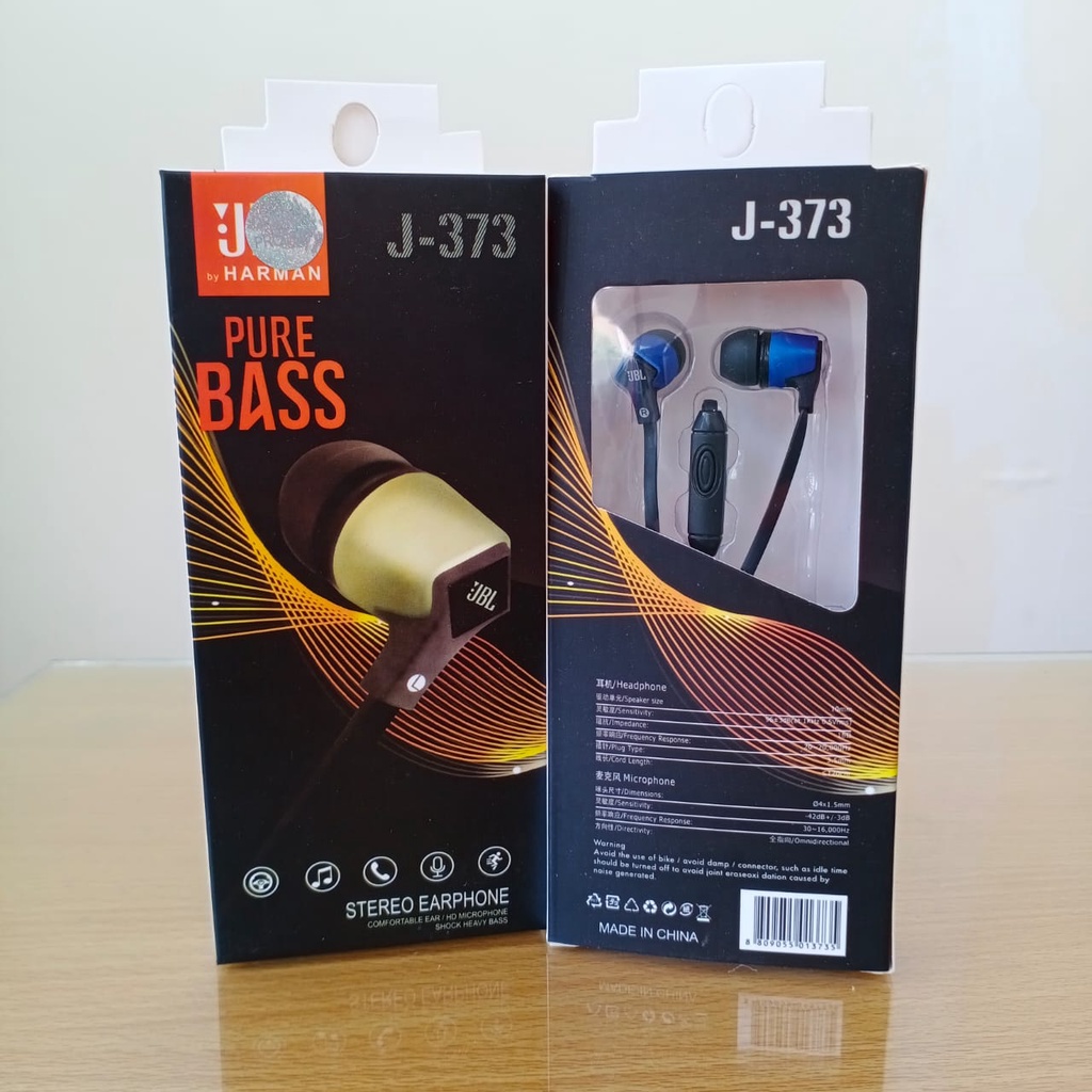 Handsfree JBL J-373 Earphone J373 Headset Pure Bass J 373