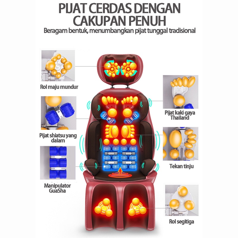 BENBO Alas Bantalan Terapi Pijat Getaran &amp; Shiatsu Seluruh Tubuh Pijat Elektrik / Kursi Pijat Seluruh Tubuh / Bantal Pijat Portabel / Bantalan Pijat Seluruh Tubuh SURPABAYA