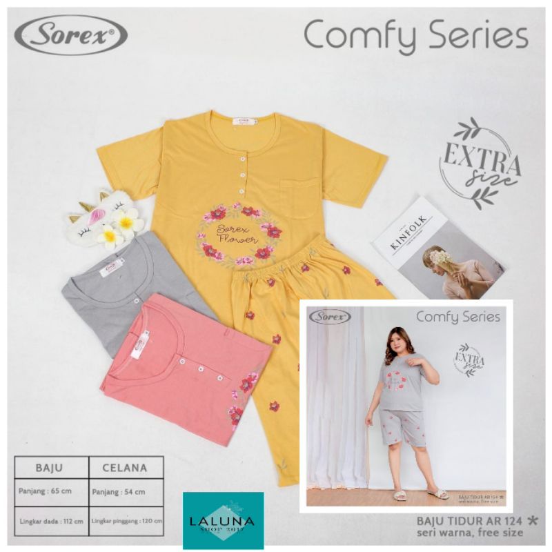 Sorex Baju tidur babydoll AR 124 &amp; Daster DR 124 Camfy series ukuran XL