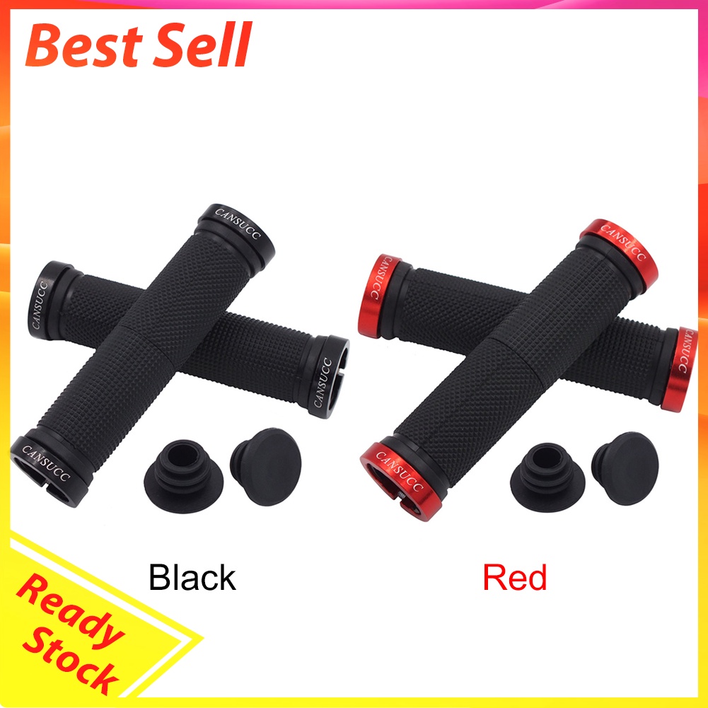 CANSUCC Rubber MTB Bike Handlebar Locking Cover w/ Plug Bicycle Grip Covers