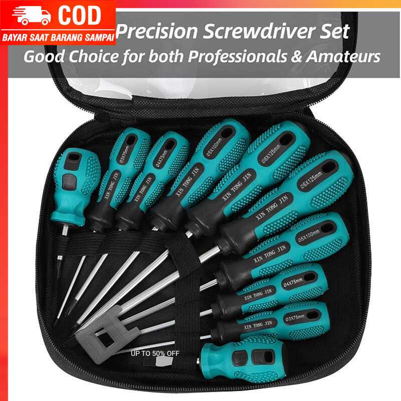 (100% BARANG ORI) Obeng Set Reparasi Magnetic Head 10 in 1 - SK804