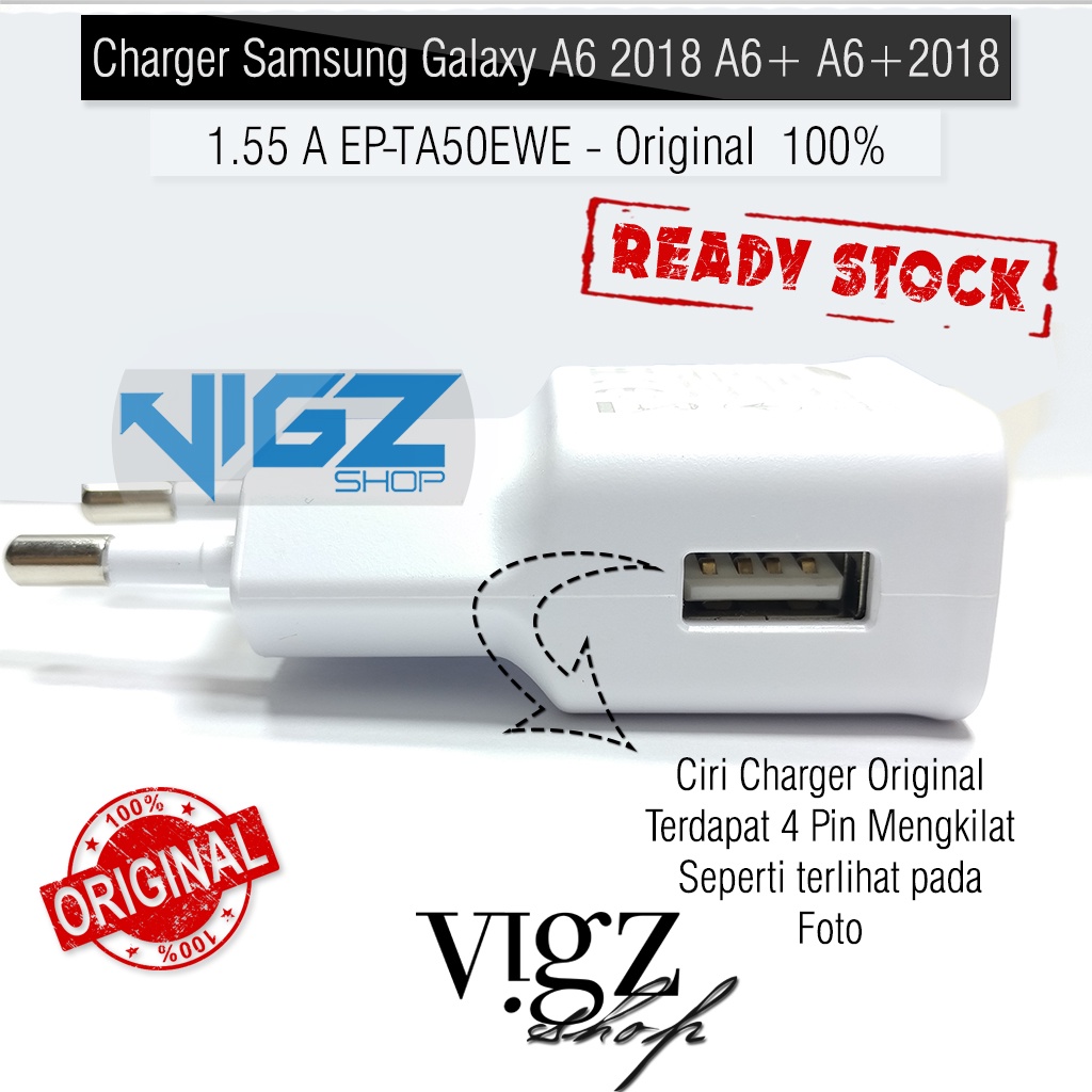Charger Samsung Galaxy A03 A03 Core A10s A10s A7 2018 J7 Prime A6 2018 A6+ A6 Plus 2018 1.55A EP-TA50EWE Original 100%