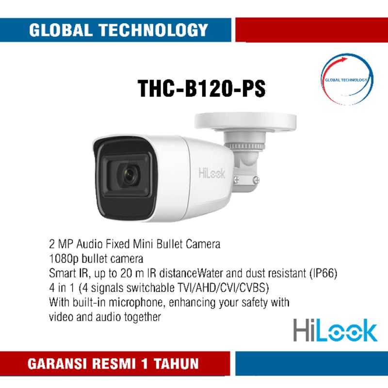 CCTV Audio Camera Hilook By Hikvision 1080P THC-B120-PS