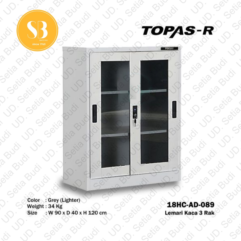 Mini Filling Cabinet Lemari Arsip Kaca 3 Rak TOPAS AD 089