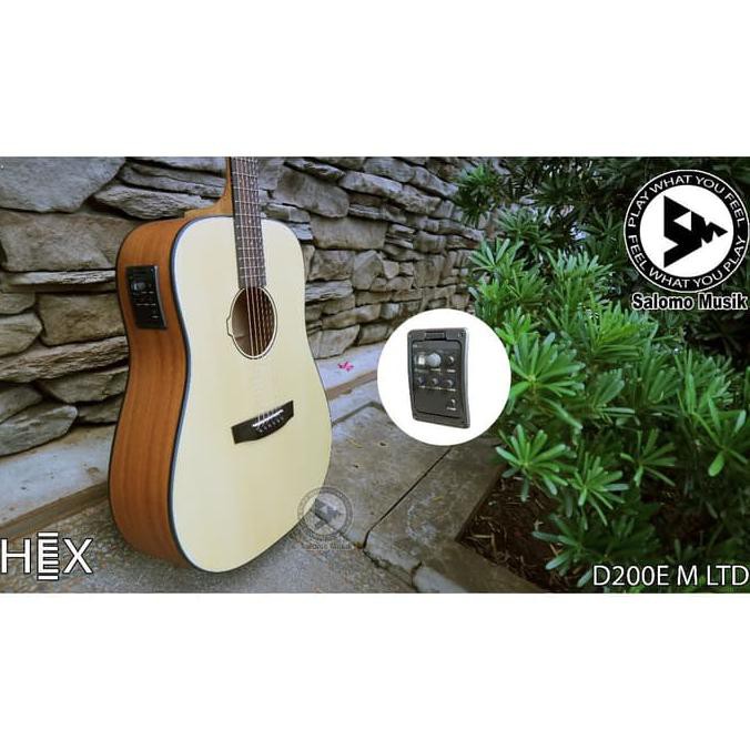 Gitar Akustik Acoustic Elektrik Electric Hex D200 Em Ltd