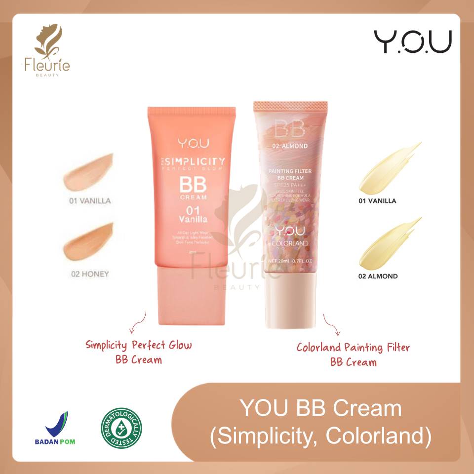 YOU BB Cream - The Simplicity Perfect Glow 25ml / Colorland Painting Filter 20ml Original BPOM