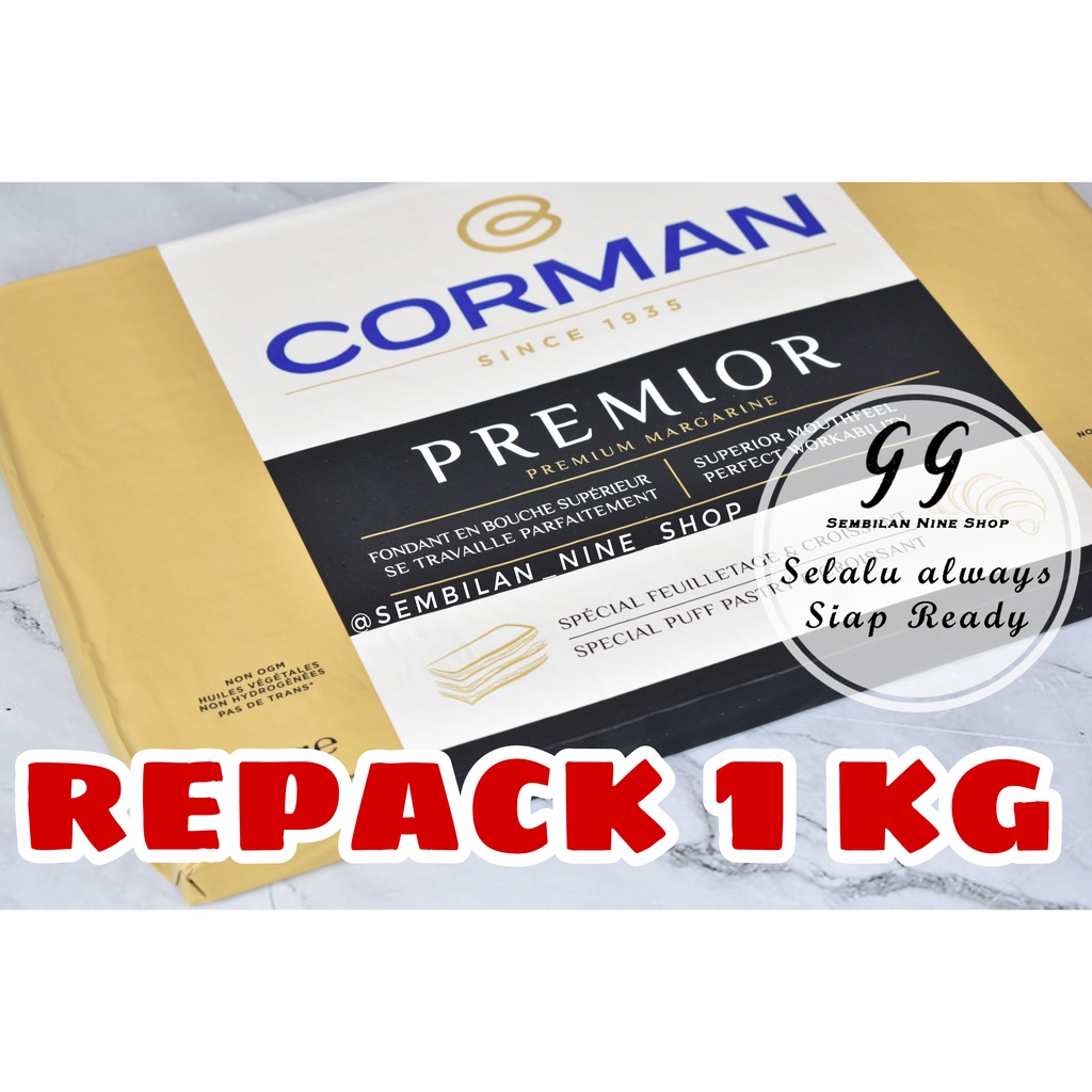 Corman PREMIOR Premium Margarine Sheet 1 Kg Buttersheet Butter Sheet