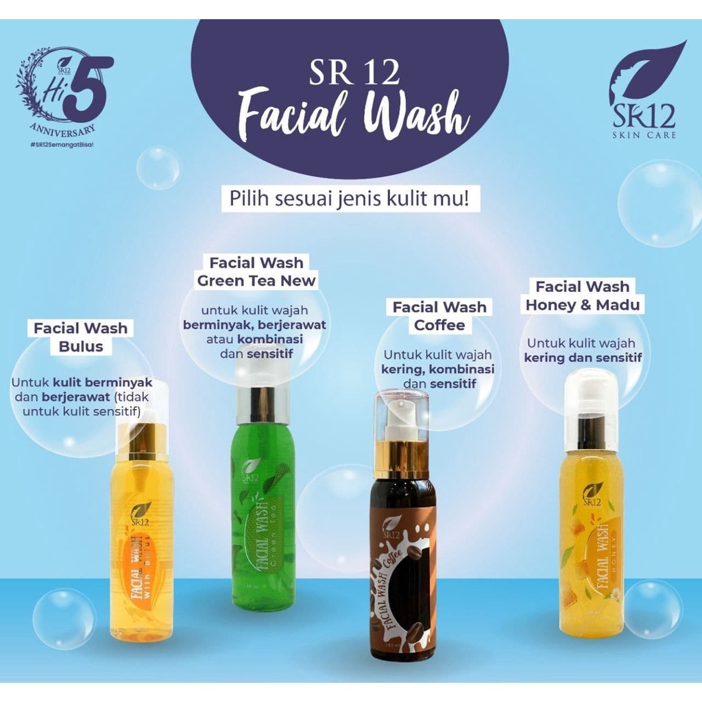 FACIAL WASH HONEY SR12 100ml 250ml Ampuh Atasi Kulit Kering Original BPOM Sehat BLILA