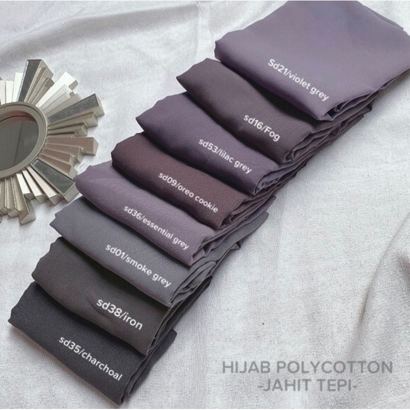 Hijab Segi Empat Polycotton jahit tepi plain hijab bella square basic hijab