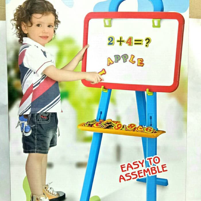 

Murah papan tulis 3 in 1 biru / mainan learning easel 3 in 1 Kekinian