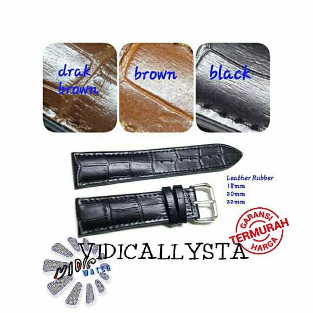 STRAP TALI JAM KULIT RUBBER KOMBINASI 18 20 22 MM