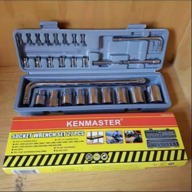 kenmaster kunci sock set 27 pcs socket wrench set kunci sok