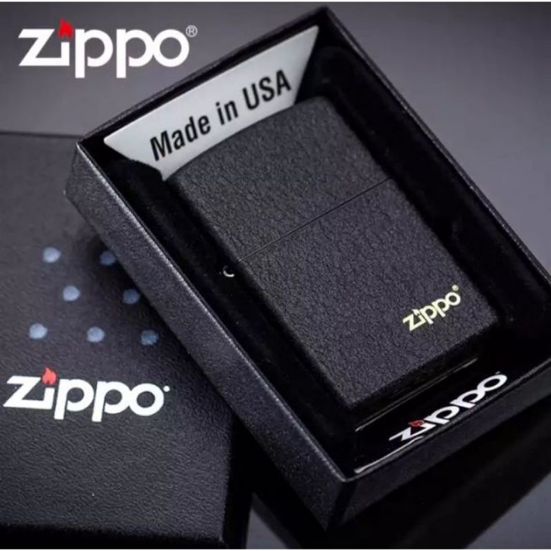 COD- KOREK API ZIPPO HITAM KASAR / BLACK CRACKLE GRADE ORIGINAL