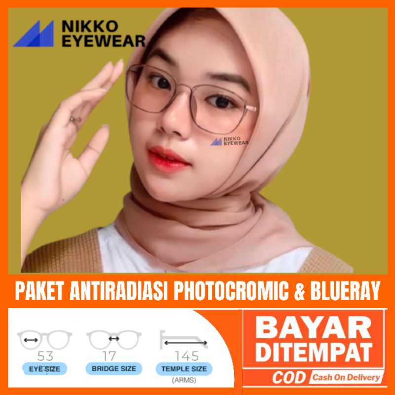 Frame Kacamata 98008, Gratis Lensa Minus Antiradiasi Photocromic