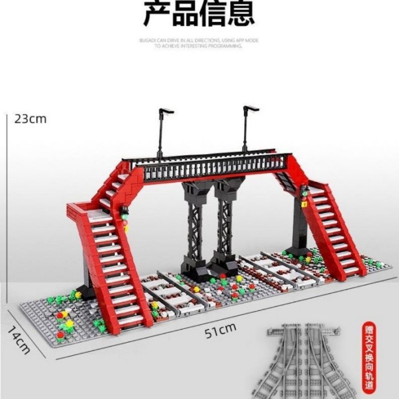 Lego Block Miniatur Jembatan Penyeberangan Railway