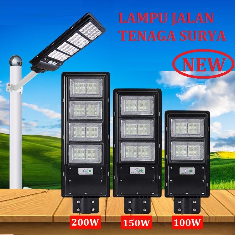 [WS] Lampu Jalan Tenaga Surya Motion Sensor 200W