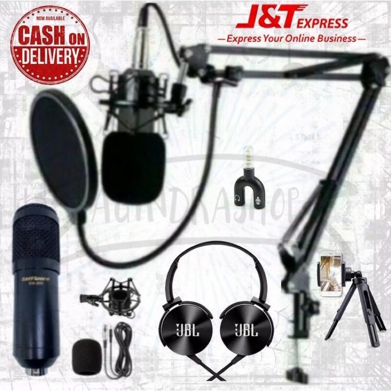 Taffstudio Paket Rekaman Smule Mic Condenser BM 800 Fullset