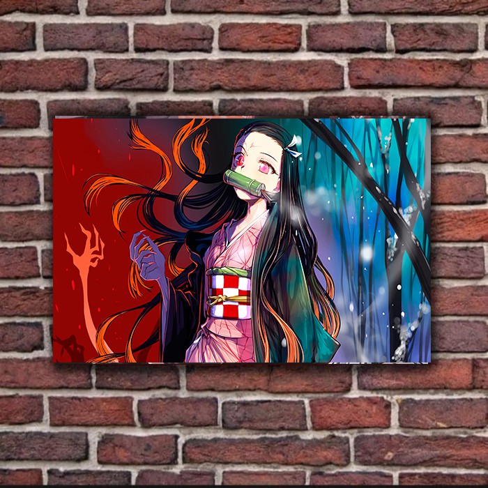 hiasan dinding-dekorasi dinding anime -Nezuko kamado- Free Sticker
