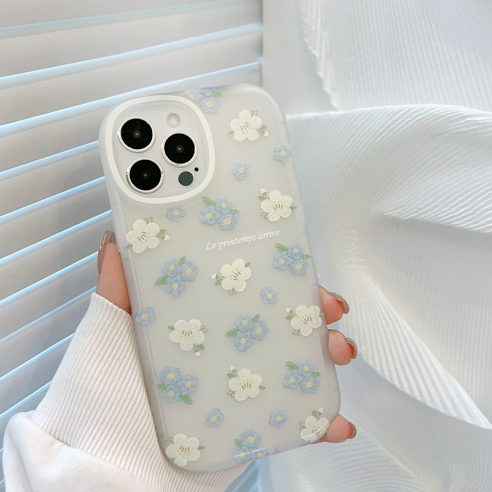 Casing Compatible for iPhone 7Plus 8Plus 11 XR 6 6s 7 8 Plus 12 Pro Max 13 Pro Max X XS Max SE 2020 Fresh Summer Flower Lens Oval Pattern Shockproof Soft Tpu Back Case